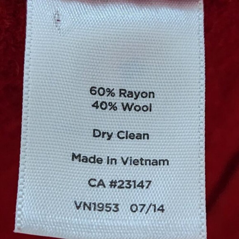 Talbots Red 40% Boiled Wool Button Mandarin Colla… - image 5